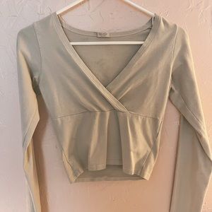 brandy melville sage green long sleeve top